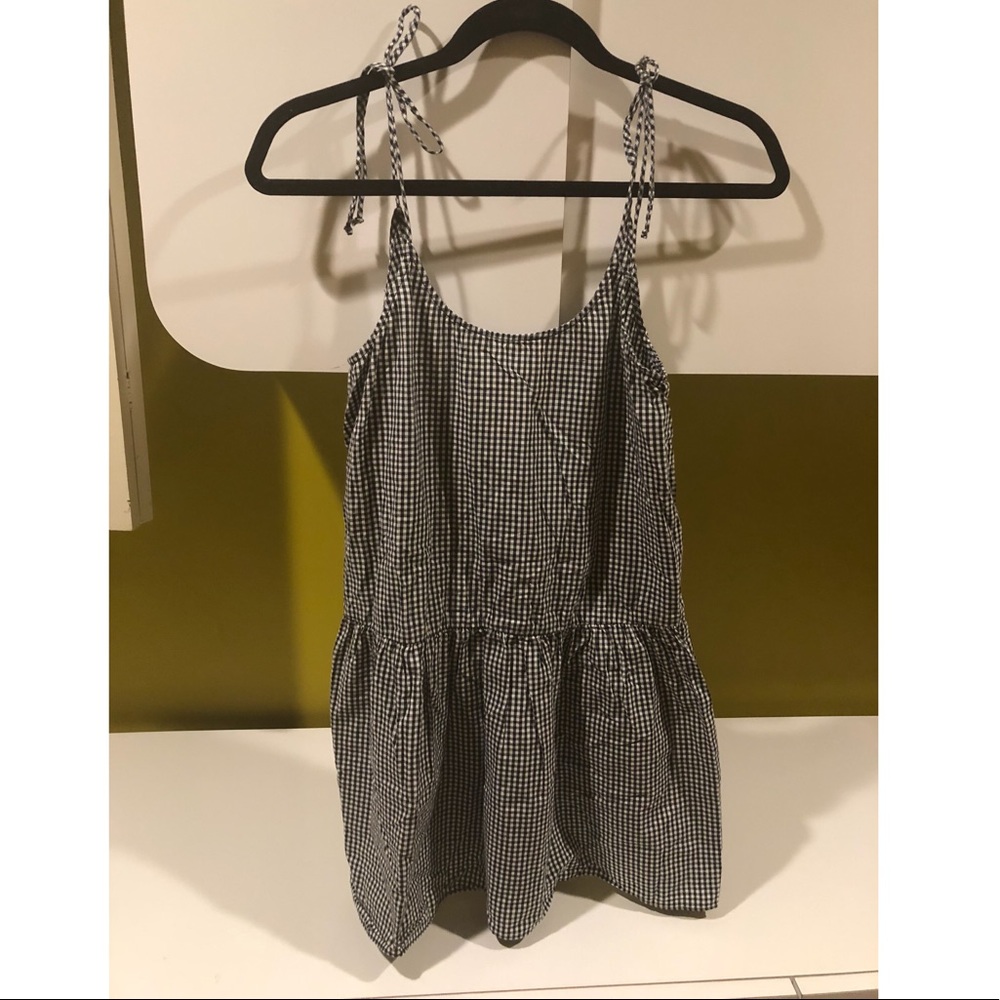 Free People Gingham Print Black&White Tunic